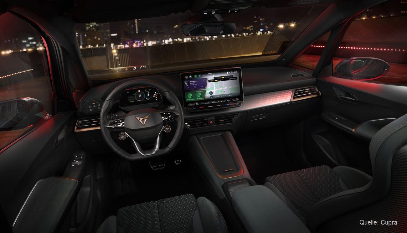Cupra Born Gebrauchtwagen kaufen abonnieren leasen Cockpit INSTADRIVE ecarso