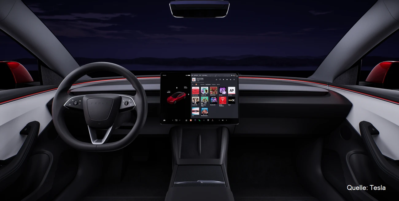 Tesla Jungwagen kaufen, abonnieren, leasen M3 Innen INSTADRIVE ecarso