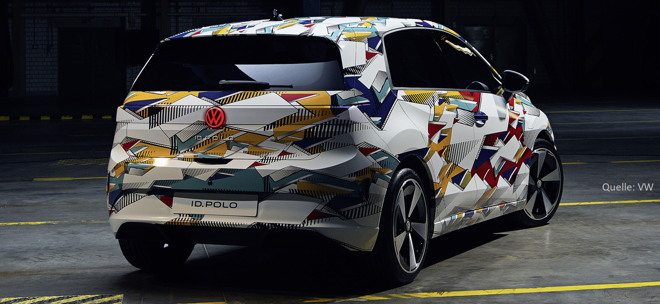 VW ID. Polo Preview mit 490-Liter-Kofferraum Heck INSTADRIVE ecarso