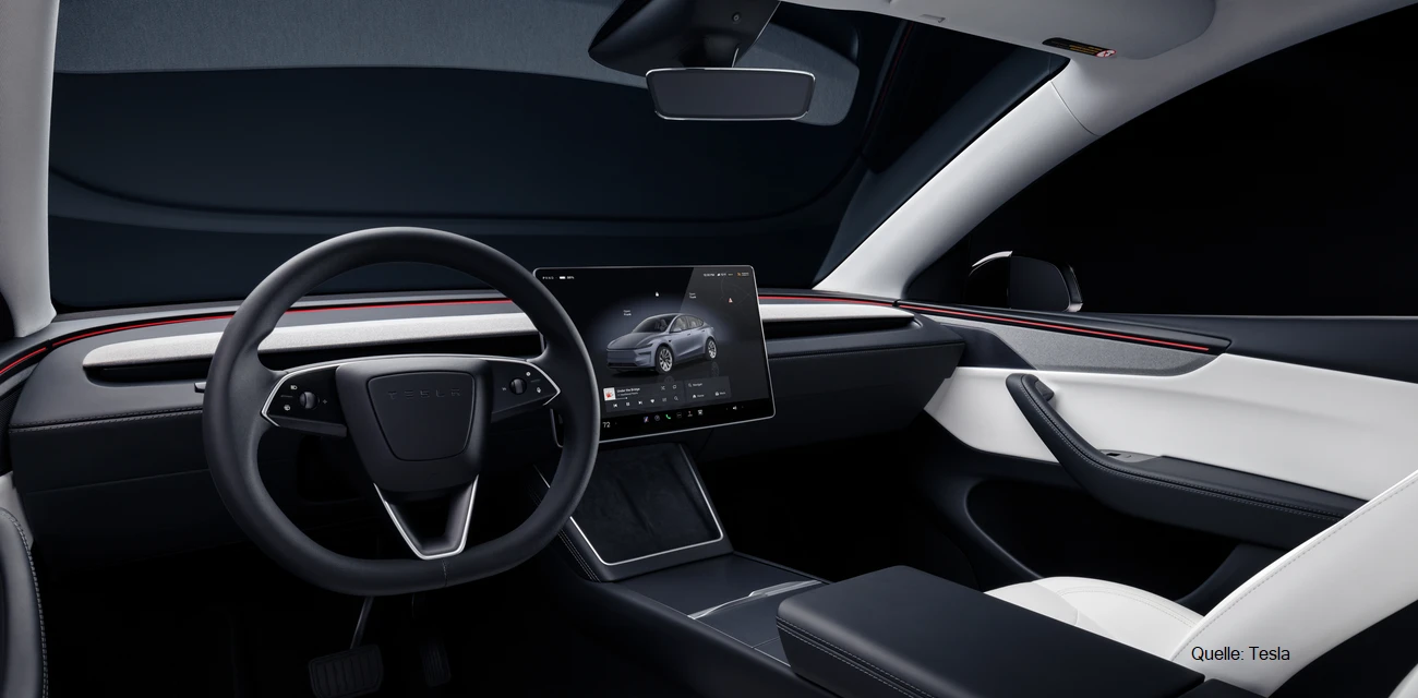Tesla Model Y & Model 3 mit mehr Reichweite Jetzt bis 750 km Cockpit INSTADRIVE ecarso