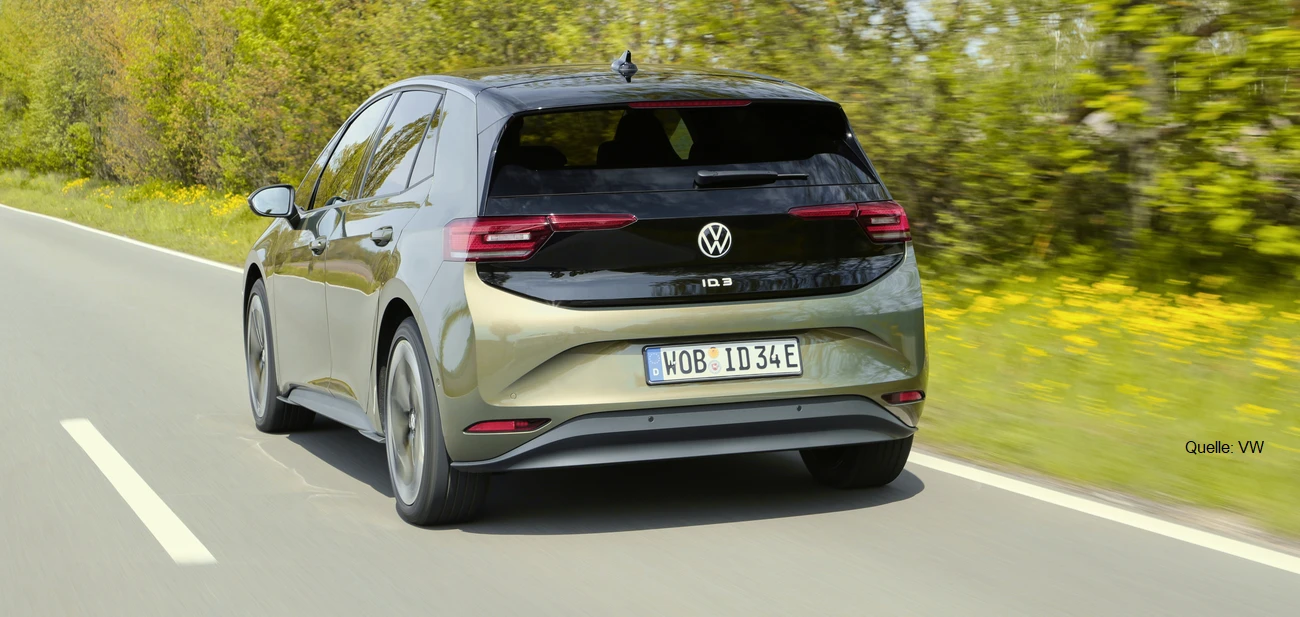 VW Elektro-Jungwagen kaufen, abonnieren leasen Heck INSTADRIVE ecarso